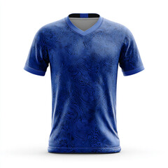 Blue casual cotton t-shirt, isolated on white, a versatile blank template for men's and women's fashion wear