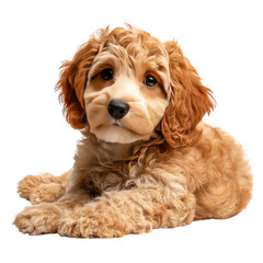 Adorable Fluffy Cockapoo Puppy Posing for a Close-up Portrait Studio Shot