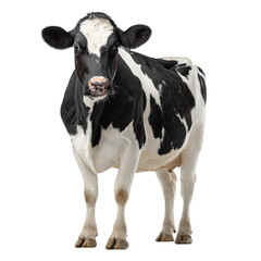 A Striking Portrait of a Holstein Cow Against a Black Background
