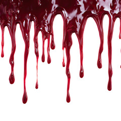 Dripping Blood: A Visually Striking Image of Crimson Liquid Cascading Downward Against a Black Background