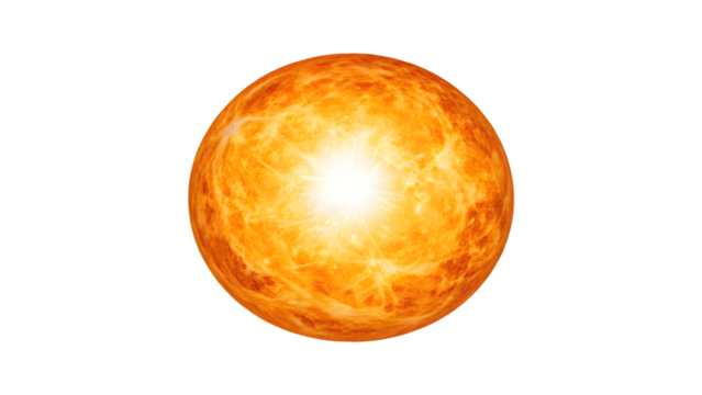 sun bright orb on white background emits a powerful white center diffusing into yellow and then a warm orange perimeter resembling a light reflection for artistic use isolated on white back 99553516 1