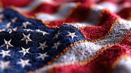 American flag closeup texture