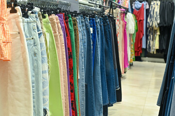 trousers are sold in a clothing store