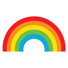 Fototapeta premium Colorful Rainbow Arched Bands of Red, Orange, Yellow, Green, and Blue Illustration