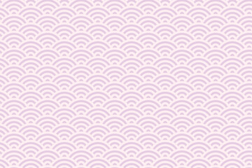 Traditional Japanese Seigaiha Wave Pattern in Sakura Pink and Light Purple