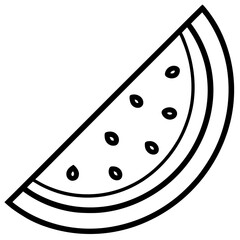 Watermelon slice with seeds vector illustration 