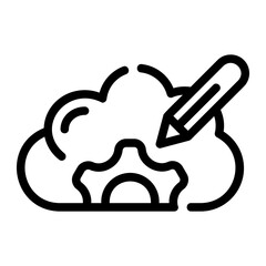 cloud thinking Line Icon