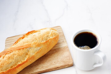 Cup of Coffee with Baguette
