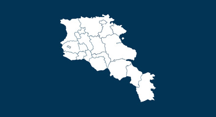 Fototapeta premium Detailed Vector Map of Armenia with Administrative Divisions for Geographic and Regional Studies