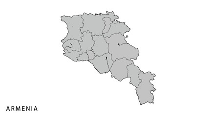 Obraz premium Detailed Map of Armenia with Regions Geography and Cartography of Armenia