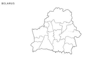 Obraz premium Belarus map outline for infographic, geographic template, or educational presentation on administrative divisions, territories, and national borders.