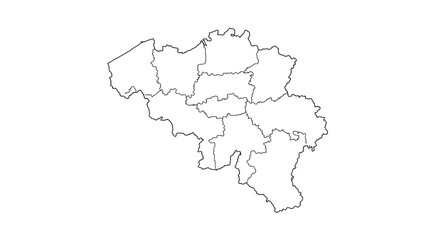 Belgium Map Outline Regions and Borders