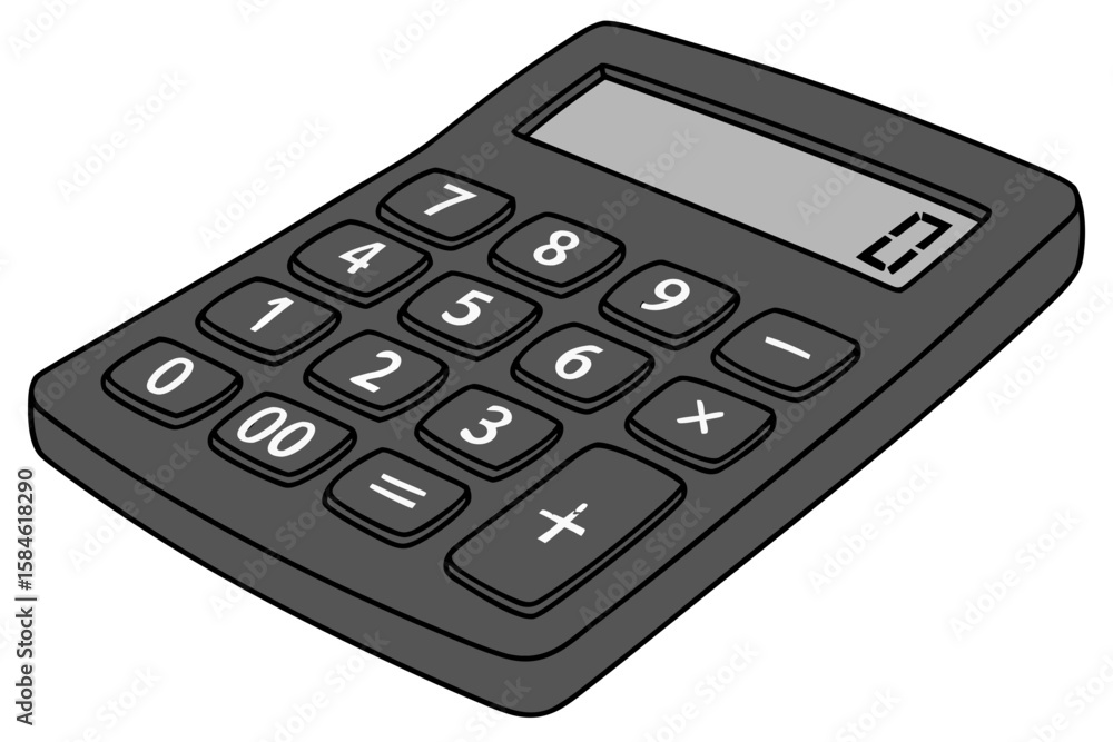 Wall mural a dark calculator with buttons and a display screen