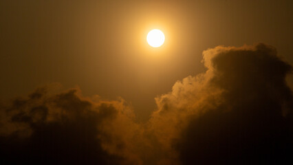 夏の奄美大島の夜明けの風景。