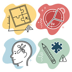 Conceptual icons for business strategy problem solving and creative thinking