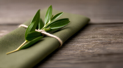 Obraz premium A rustic wedding palette with earthy tones of sage green beige and ivory featuring eucalyptus garlands wooden decor and neutral table settings. A charming countryside celebration showcasing