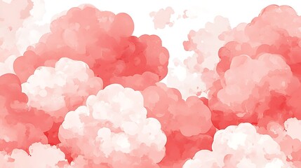 Highly detailed digital render of dense fluffy clouds bathed in sunrise tones, surreal light bouncing between cloud layers, dreamy atmosphere with orange-pink glow, digital illustration