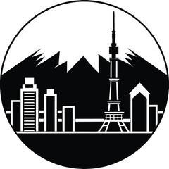 Fototapeta premium silhouette of the city
