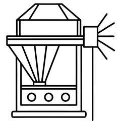 Industrial Dust Collector Line Art Vector