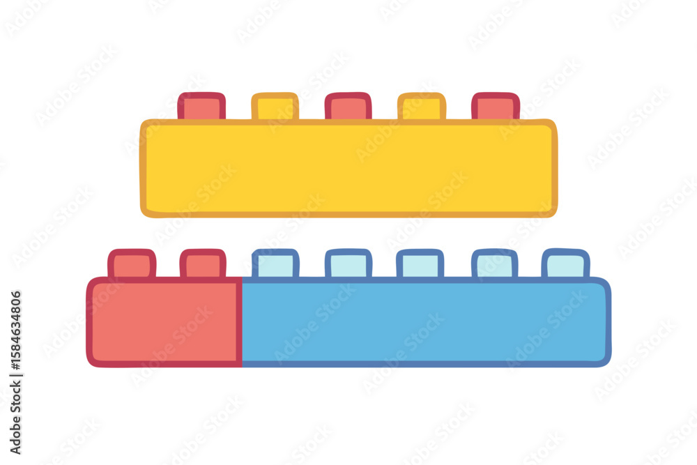 Poster two colorful building blocks stacked against a black background
