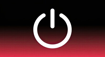 Power button symbol against a gradient background of black and red hues