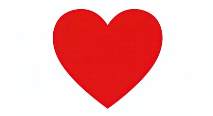 A vibrant red heart symbolizing love and passion on a clean white backdrop