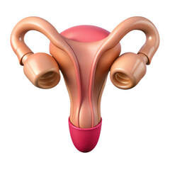 A detailed illustration of the female reproductive system with uterus and fallopian tubes shown clearly