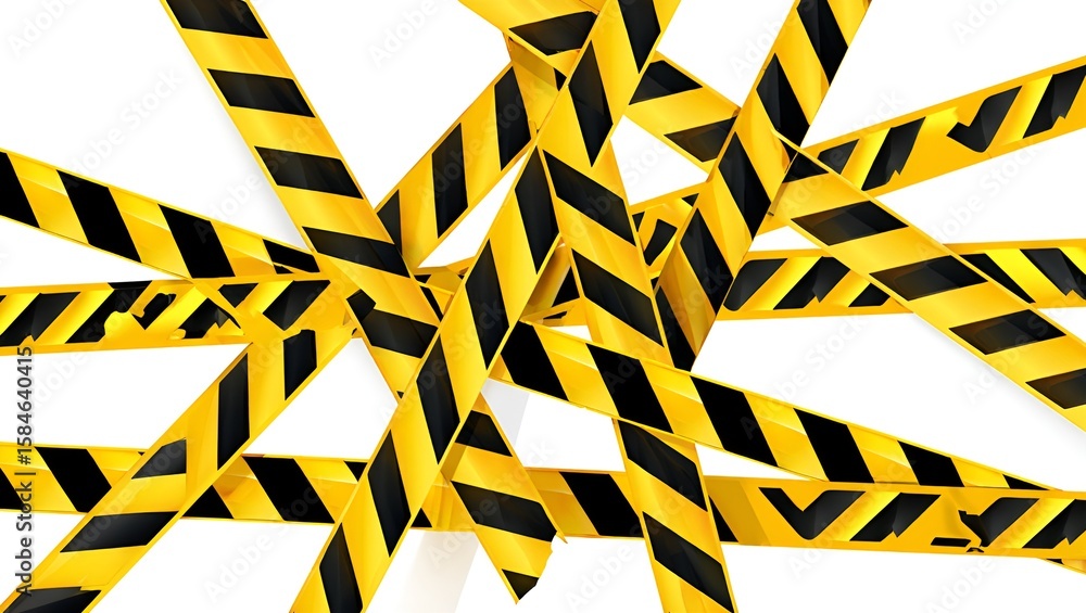 Aufkleber diagonal caution tape stripes create a visually striking pattern against a white background surface.
