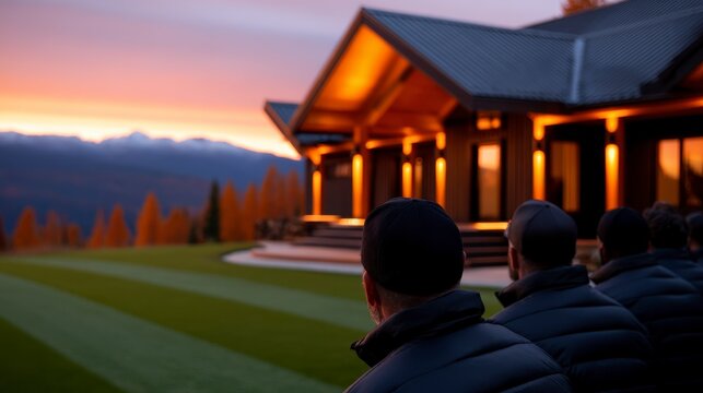 A leadership retreat with executives participating in team building activities in a scenic and relaxing outdoor location. Executive retreat a rejuvenating leadership journey fostering