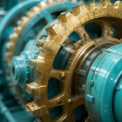 close up of a gear wheels