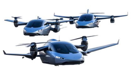 Flying car isolated on white background. Png