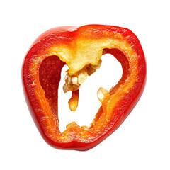 Sweet Pepper Slice Paprika on isolated transparent cutout PNG Background