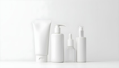 Cosmetic skincare beauty product mockup packaging lotion cream serum bottle container clean