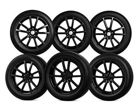 Set of black alloy wheels (1)