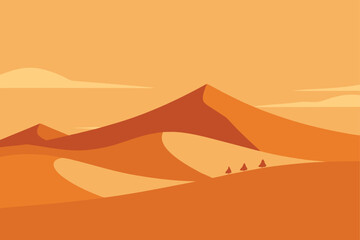 vector illustration of desert landscape