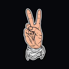 Peace Hand Gesture Vector Illustration