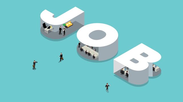 Business Offices and Corporate Job Opportunities 3d animation cartoon