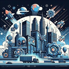 Technical Perfection Clean vector illustrations with precise lin