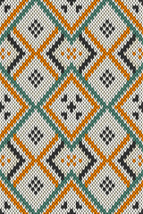 Handcrafted-Inspired Geometric Knit Design for Winter and Rustic Themes
