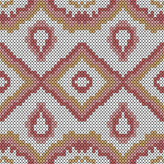 Handcrafted-Inspired Geometric Knit Design for Winter and Rustic Themes