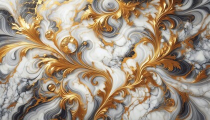 Calacatta Gold Marble — Bright white with bold gold and gray v