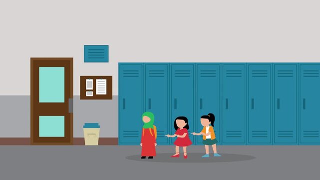 School Bullying and Discrimination cartoon animation