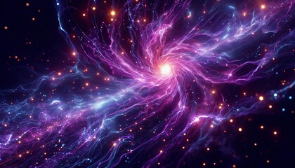 Ultra Violet Flux energetic neon violet strokes over midnight na