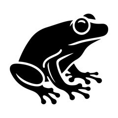 Simple and minimalist frog silhouette,simple flat vector icon