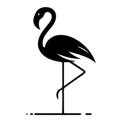 flamingo black silhouette isolated vector art