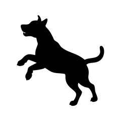 
silhouette of a dog running