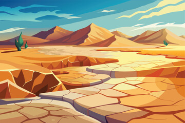 desert landscape vector illustration