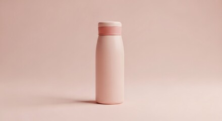 Pink water bottle mockup insulated tumbler stainless steel reusable container on pink background 100 characters