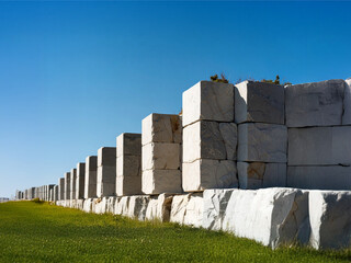 Blocky Cliffs Against a Blue Sky