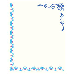 Floral Decorative Border Frame Template with Colorful Corner Design